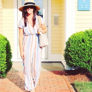 Francesca's Kora striped jumpsuit only wore once for this photo - washed